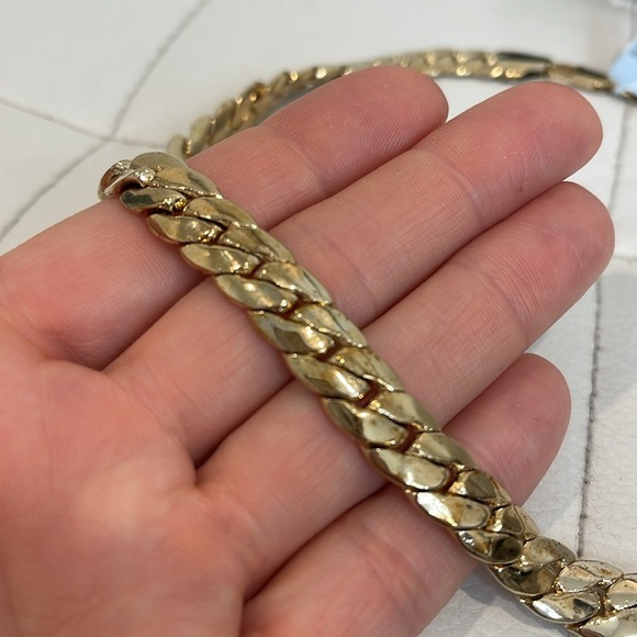 Men's 14k Gold Plated Cuban Chain Necklace 18" - Picture 4 of 5